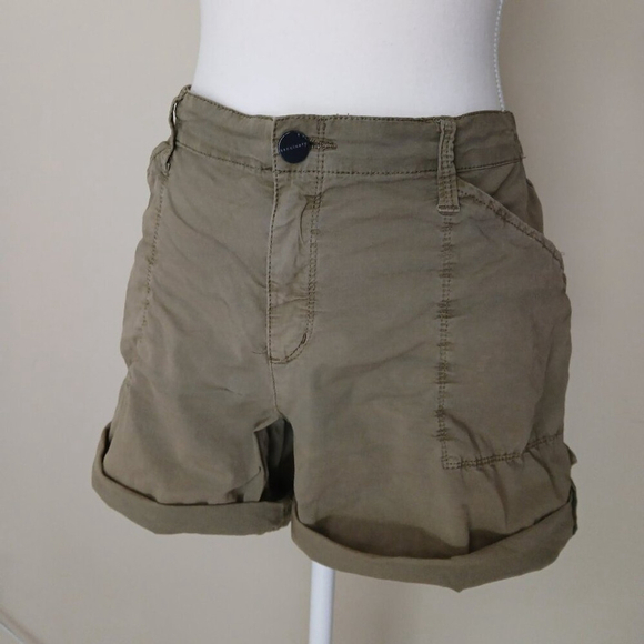 Anthropologie Sanctuary Nature Rolled Cuff Stretch Shorts Safari Green Size 31 - Picture 3 of 7